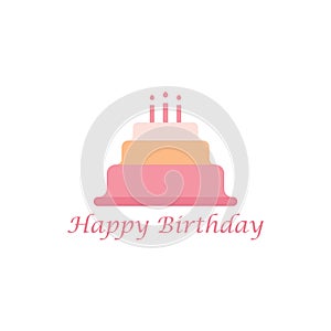 Cake happy birthday icon