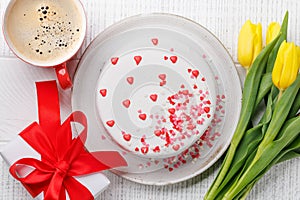 Cake with Heart Decor: Sweet Treat for Celebrations