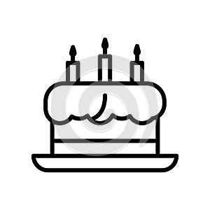 Cake icon vector isolated on white background, Cake sign , line and outline elements in linear style