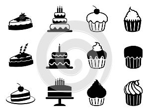 Cake icons set