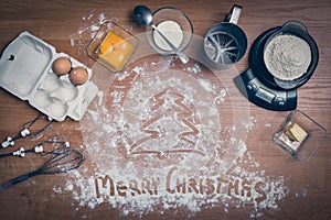 Cake ingredients on the table