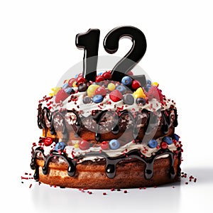 Cake With Large Number 12: A Focus Stacking Frostpunk Candycore Masterpiece