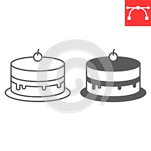 Cake line and glyph icon