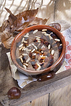 Cake made with chestnut flour