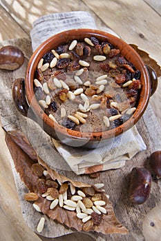 Cake made with chestnut flour