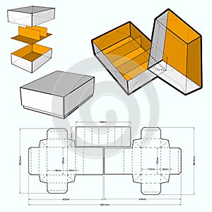 Cake Packaging and Die-cut Pattern.