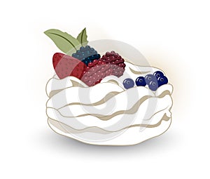Sweet cake pavlova photo