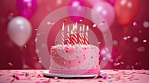 cake pink background birthday