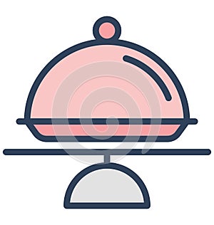 Cake Plate Isolated Vector icon which can be easily modified or edit