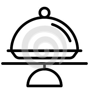 Cake Plate Isolated Vector icon which can be easily modified or edit