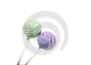 Cake-pop color decor on the white