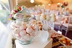 Cake pops and marshmallows in a jar