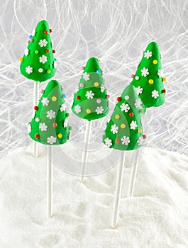 Christmas cake pops with decorations