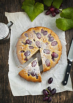 Cake with red grapes