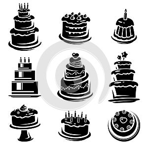 Cake set. Vector