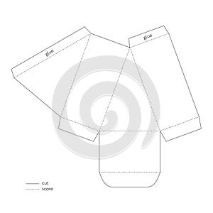 Cake slice box cutout template. Favor box