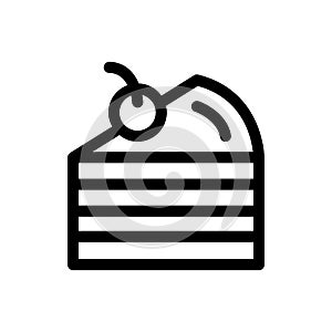 Cake Slice Fast Food icon outline vector. isolated on white background