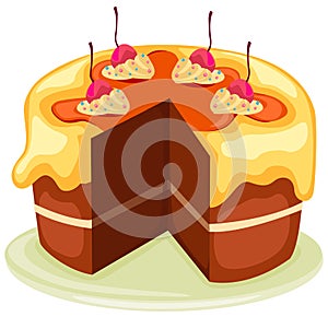 Cake with slice removed photo