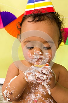 Cake smash closeup