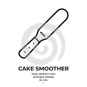 Cake smoother editable stroke outline icon isolated on white background flat vector illustration. Pixel perfect. 64 x 64