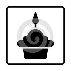 Cake solid Icon. Social media sign icons. Vector illustration isolated for graphic and web design