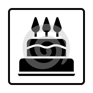 Cake solid Icon. Social media sign icons. Vector illustration isolated for graphic and web design