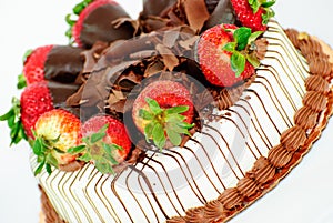 cake with strawberries and chocolate