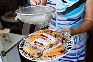 Cake with sugar powder