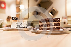 Cake on a table in cafe