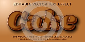 Cake Text effect Editable Vector. Fully Editable Text effect