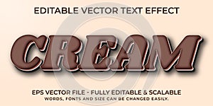 Cream Cake Text effect Editable Vector