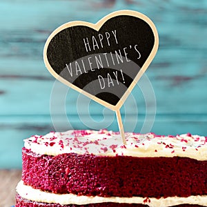 Cake with the text happy valentines day