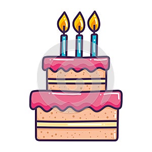 cake with three candles