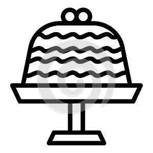 Cake on tray icon outline vector. Coffee shop