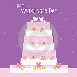 Cake Wedding Flower Sweet cute cartoon Vector