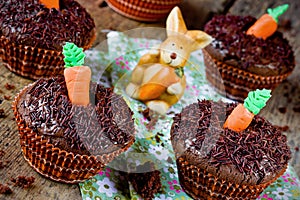 Cakes with carrot Easter traditional sweet treats for kids