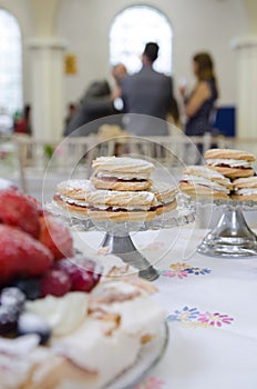 Cakes set up at the venue