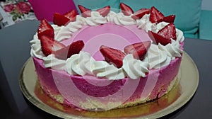 Strawberry cake mousse photo