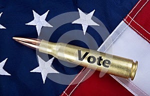 50 Cal Bullet with Vote on it.