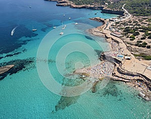 Ibiza beach. Cala Conta Beach, Ibiza, Spain. photo