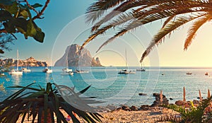 Cala d`Hort beach. Ibiza Island