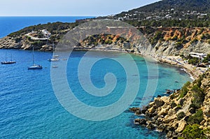 Cala de Hort cove in Ibiza Island, Spain photo