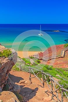 Cala del Pilar Beach Scenery at Menorca Island