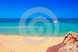 Cala del Pilar beach scenery on sunny summer day