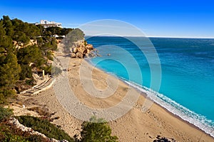 Cala del Solitari beach playa in Miami Platja of Tarragona at Costa Dorada