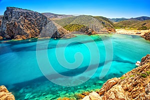 Cala Domestica beach, Costa Verde, Sardinia, Ital photo