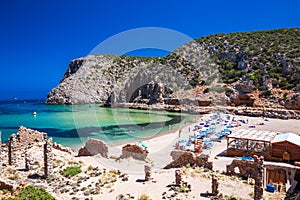 Cala Domestica beach, Costa Verde, Sardinia, Italy