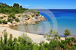 Cala Forn beach in Ametlla de Mar, Spain