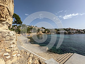 Cala Fornells and Platja Palmira beach in Peguera, Mediterranean Sea, Balearic Islands, Spain