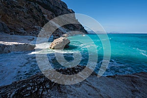 Cala Goloritze beach in winter, Sardinia, Italy